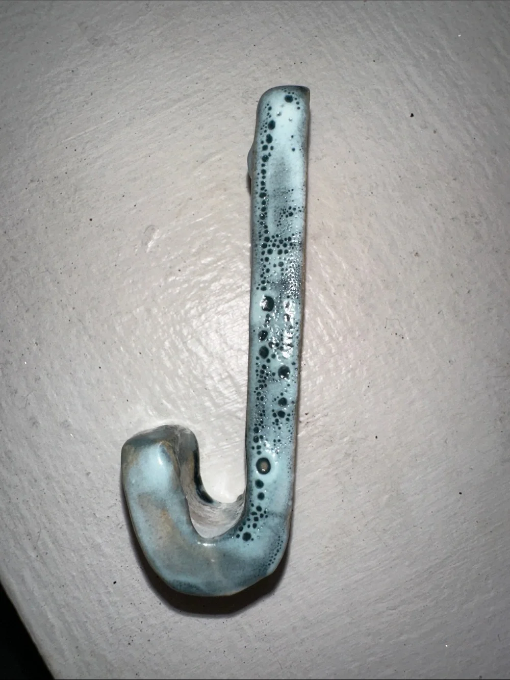 Handmade Ceramic Seafoam Glazed Wall Hooks - Set of 2